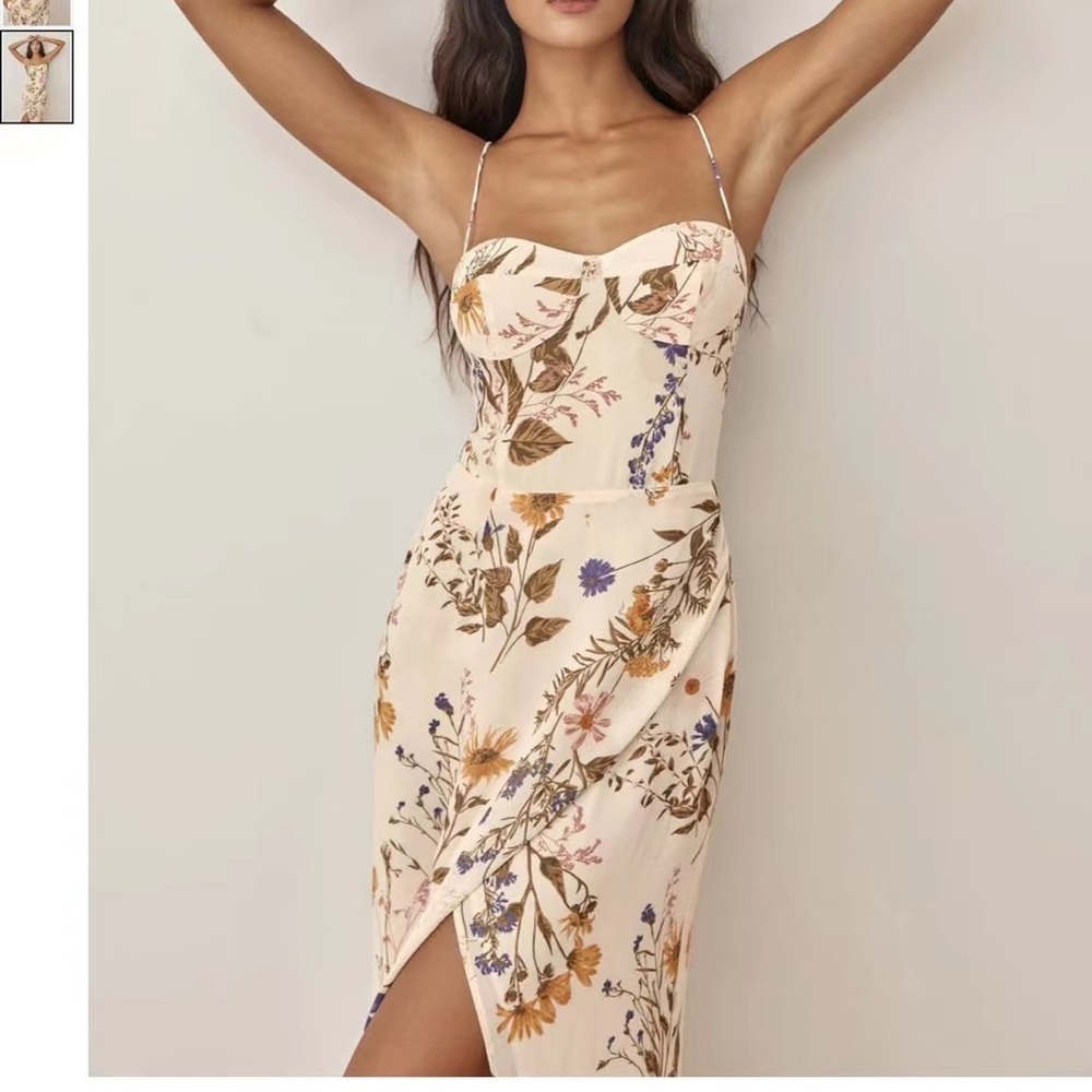Reformation Petites Kourtney Dress in Frolic NWOT